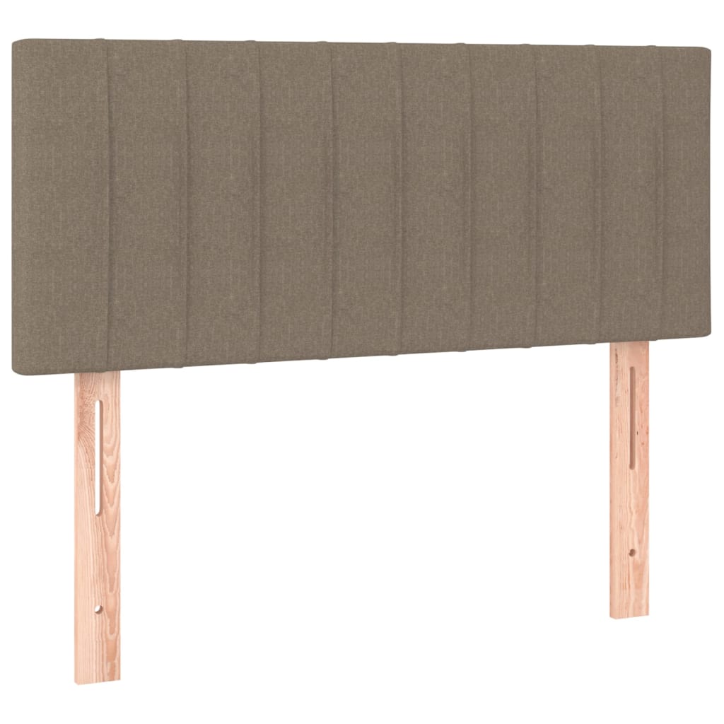 sengegavl med LED-lys 100x5x78/88 cm stof gråbrun