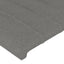 sengegavl med LED-lys 144x5x78/88 cm stof mørkegrå