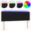 sengegavl med LED-lys 144x5x78/88 cm stof sort