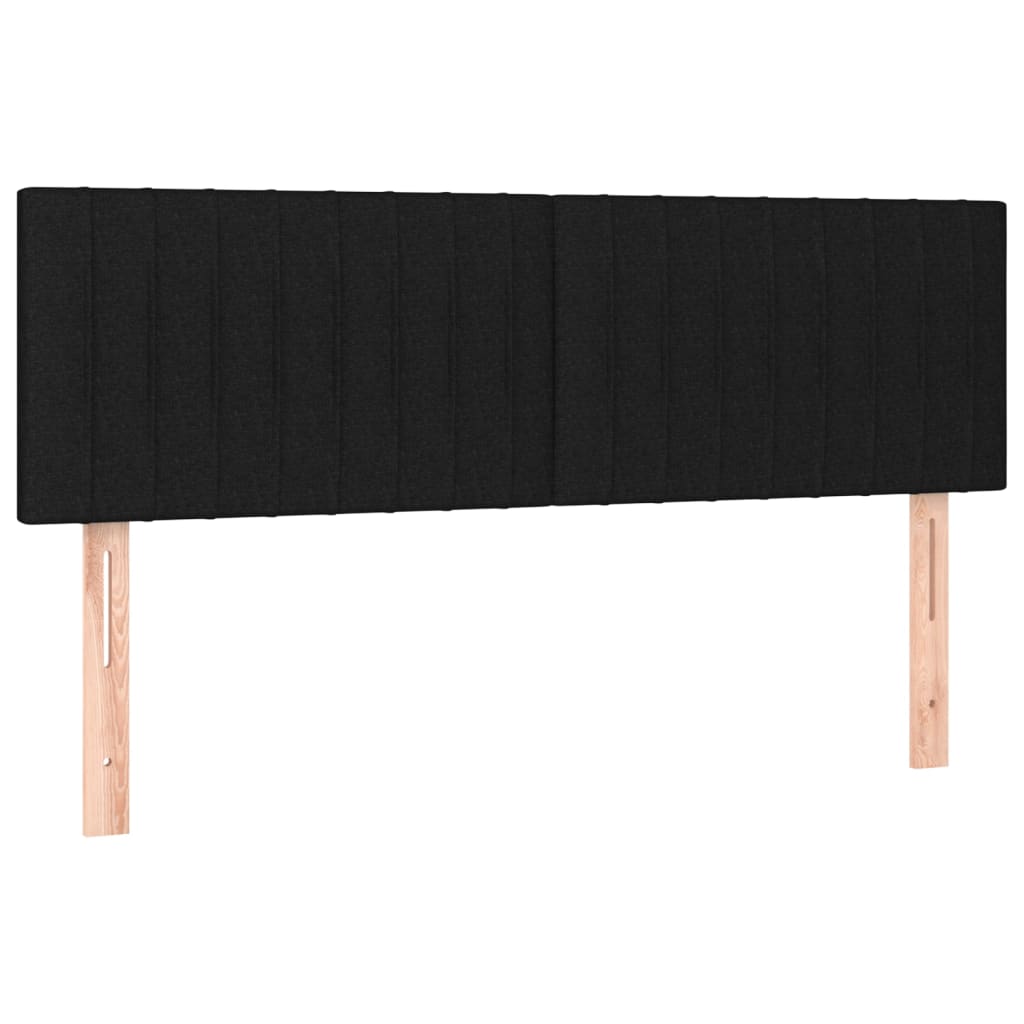 sengegavl med LED-lys 144x5x78/88 cm stof sort