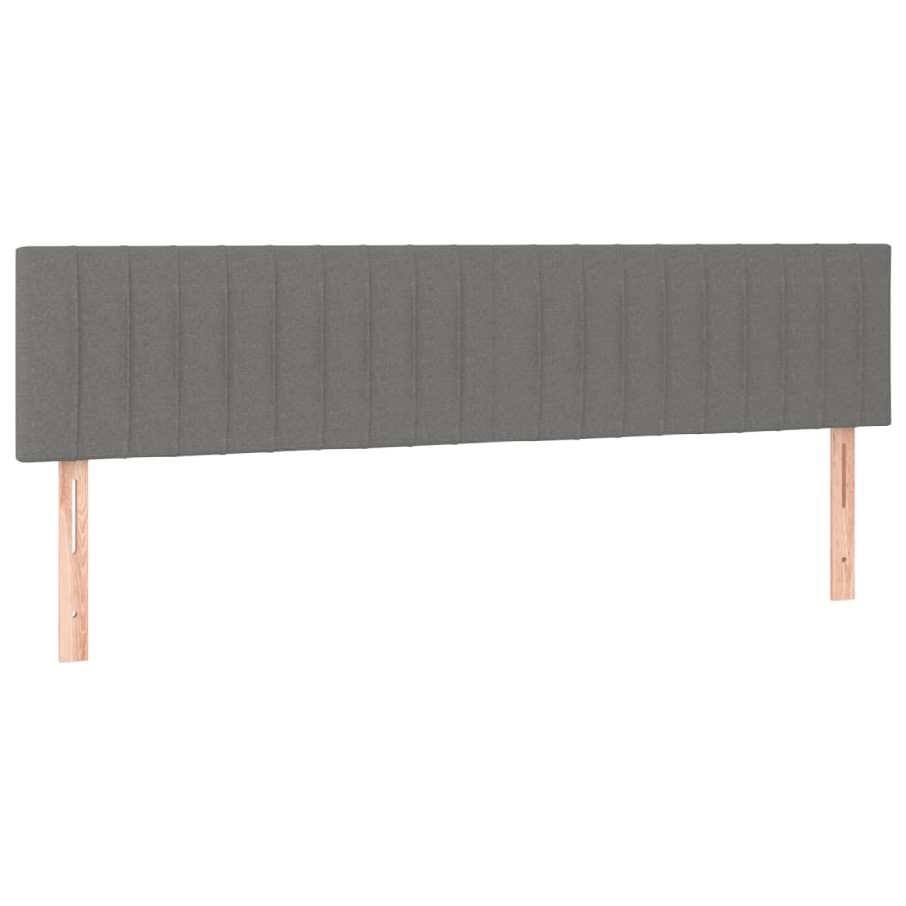 sengegavl med LED-lys 160x5x78/88 cm stof mørkegrå
