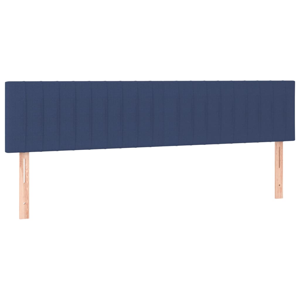 sengegavl med LED-lys 180x5x78/88 cm stof blå