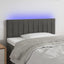 sengegavl med LED-lys 80x5x78/88 cm velour mørkegrå