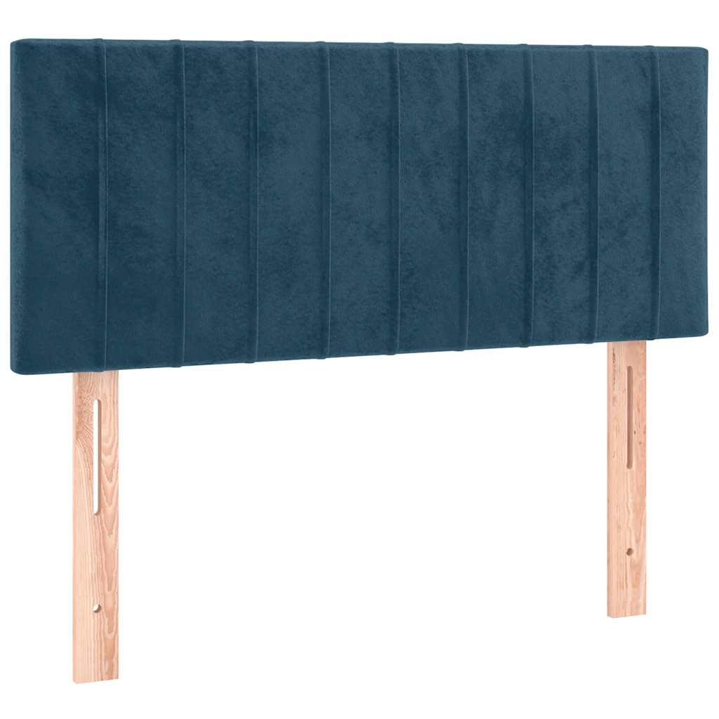 sengegavl med LED-lys 90x5x78/88 cm fløjl mørkeblå
