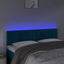 sengegavl med LED-lys 144x5x78/88 cm fløjl mørkeblå