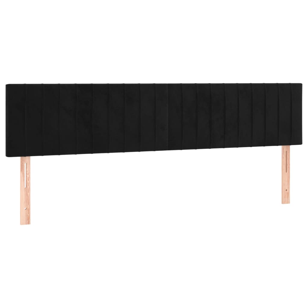 sengegavl med LED-lys 160x5x78/88 cm velour sort
