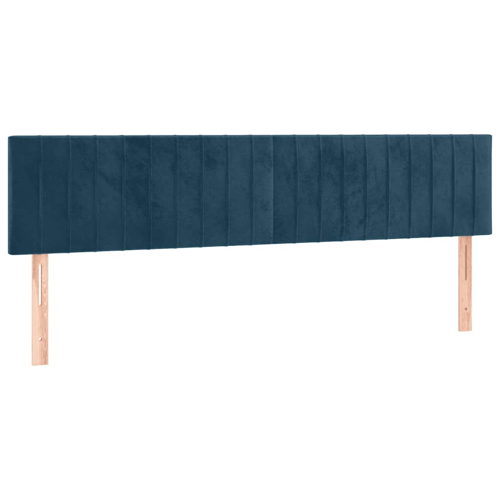 sengegavl med LED-lys 160x5x78/88 cm fløjl mørkeblå