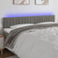 sengegavl med LED-lys 180x5x78/88 cm velour lysegrå