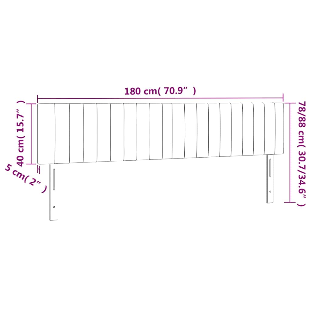 sengegavl med LED-lys 180x5x78/88 cm fløjl mørkegrøn
