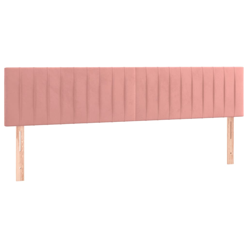 sengegavl med LED-lys 180x5x78/88 cm fløjl lyserød