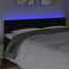 sengegavl med LED-lys 200x5x78/88 cm velour sort