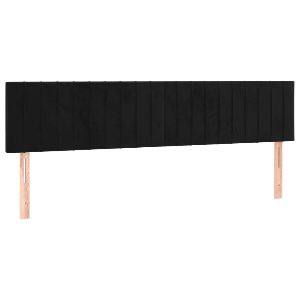 sengegavl med LED-lys 200x5x78/88 cm velour sort