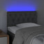 sengegavl med LED-lys 80x7x78/88 cm stof mørkegrå
