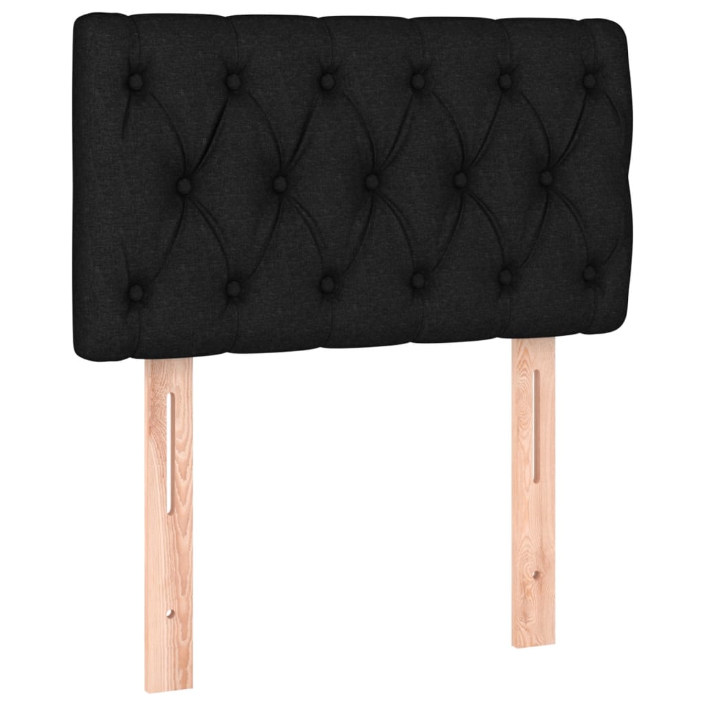 sengegavl med LED-lys 80x7x78/88 cm stof sort