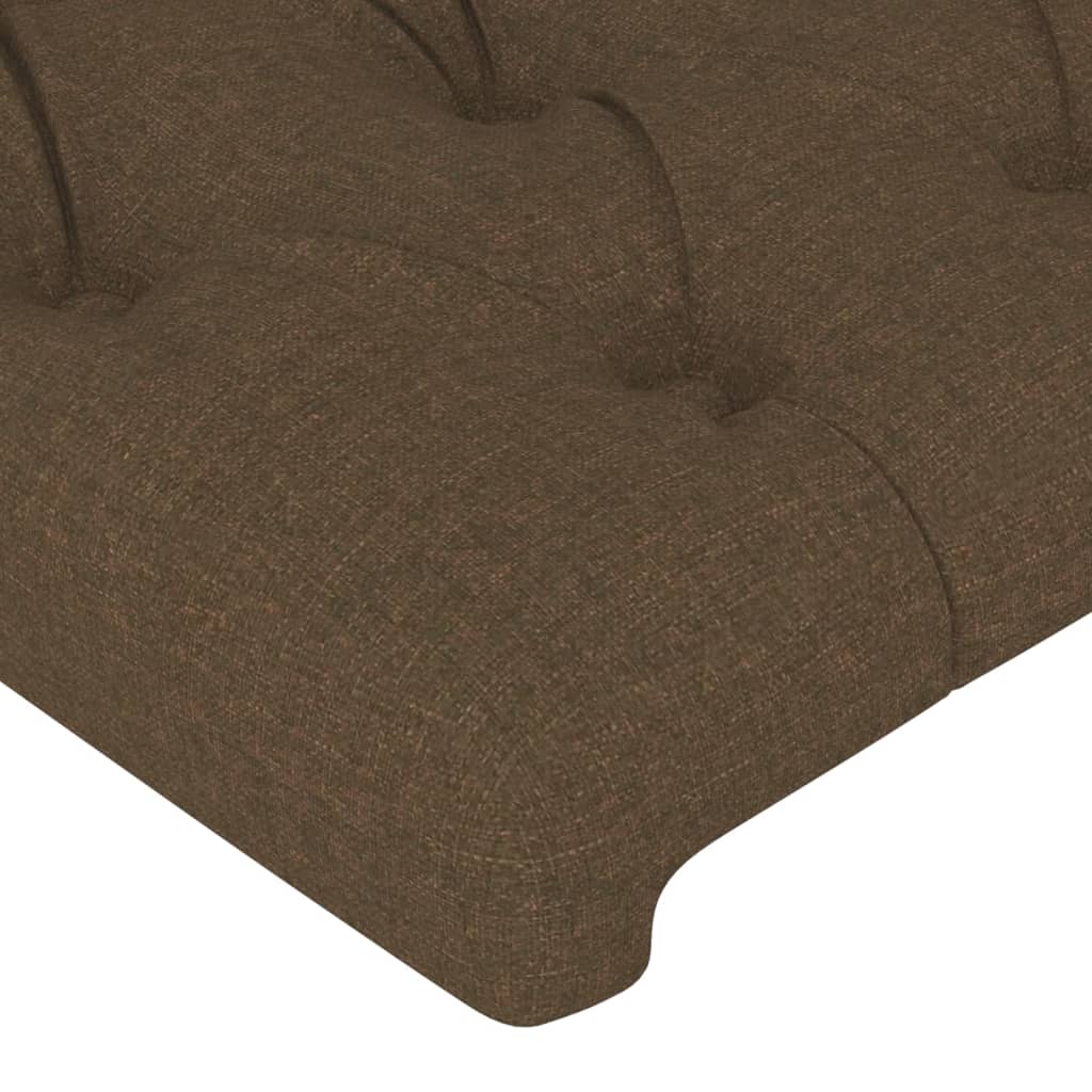sengegavl med LED-lys 80x7x78/88 cm stof mørkebrun