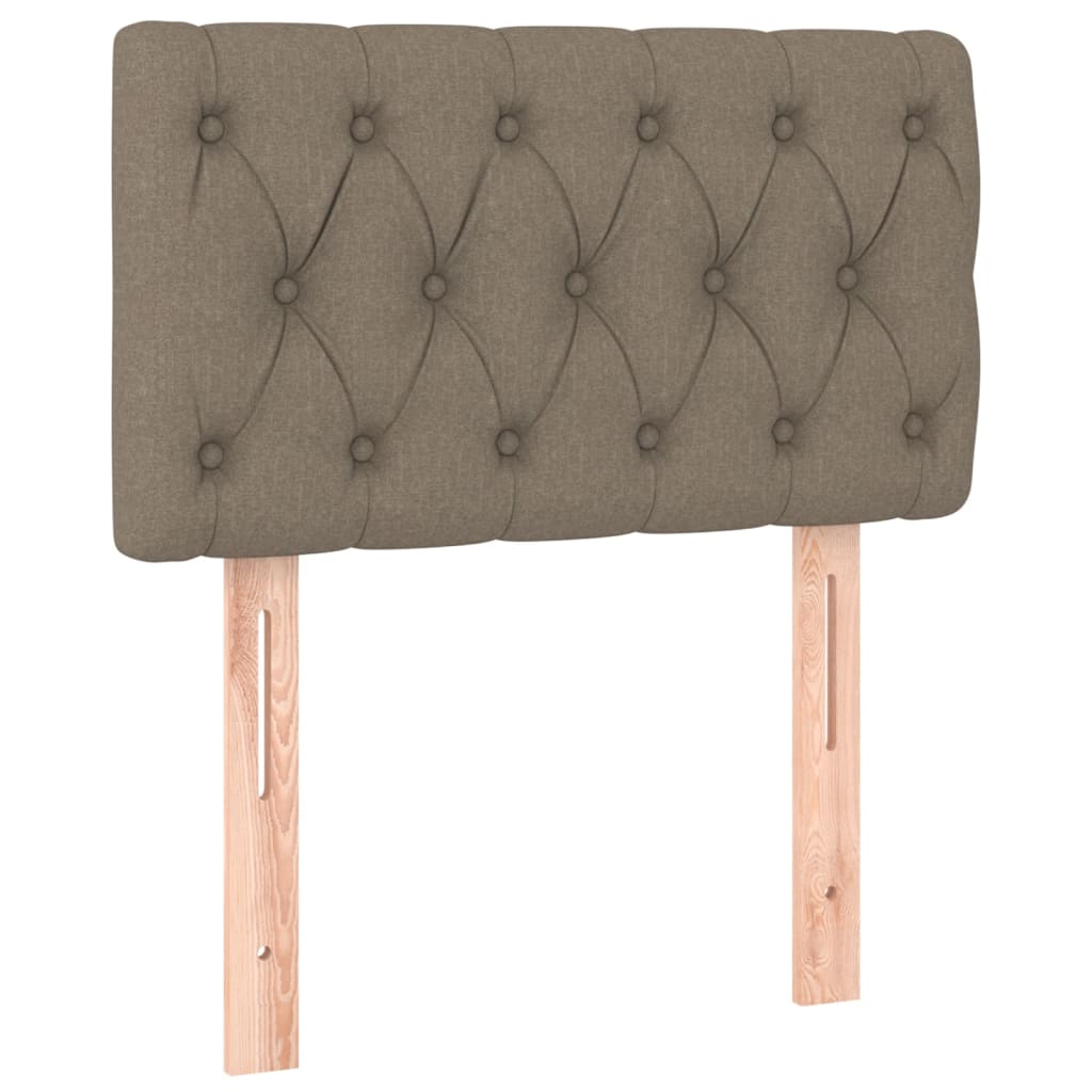 sengegavl med LED-lys 80x7x78/88 cm stof gråbrun