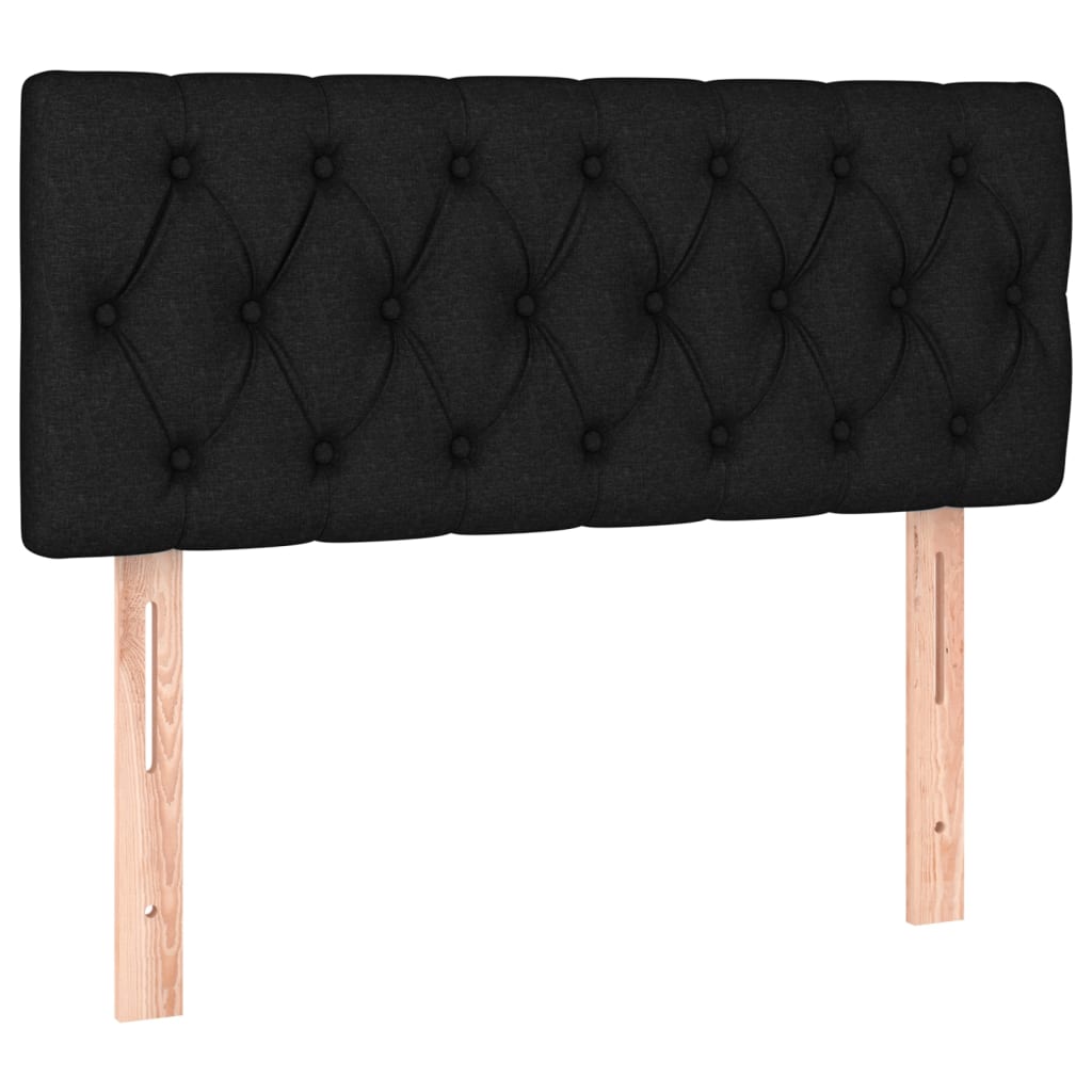 sengegavl med LED-lys 90x7x78/88 cm stof sort