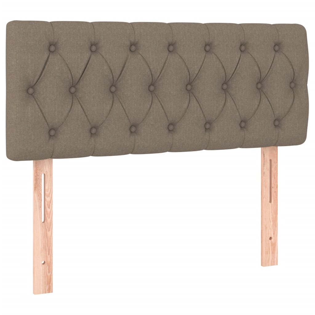 sengegavl med LED-lys 90x7x78/88 cm stof gråbrun