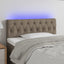 sengegavl med LED-lys 100x7x78/88 cm stof gråbrun