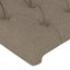 sengegavl med LED-lys 144x7x78/88 cm stof gråbrun