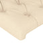 sengegavl med LED-lys 144x7x78/88 cm stof cremefarvet