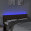 sengegavl med LED-lys 160x7x78/88 cm stof mørkebrun