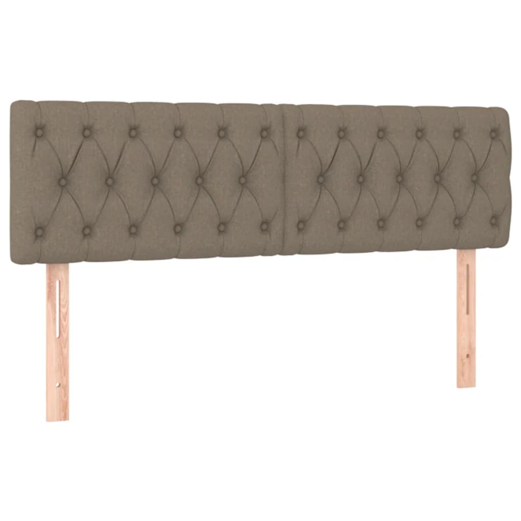 sengegavl med LED-lys 160x7x78/88 cm stof gråbrun