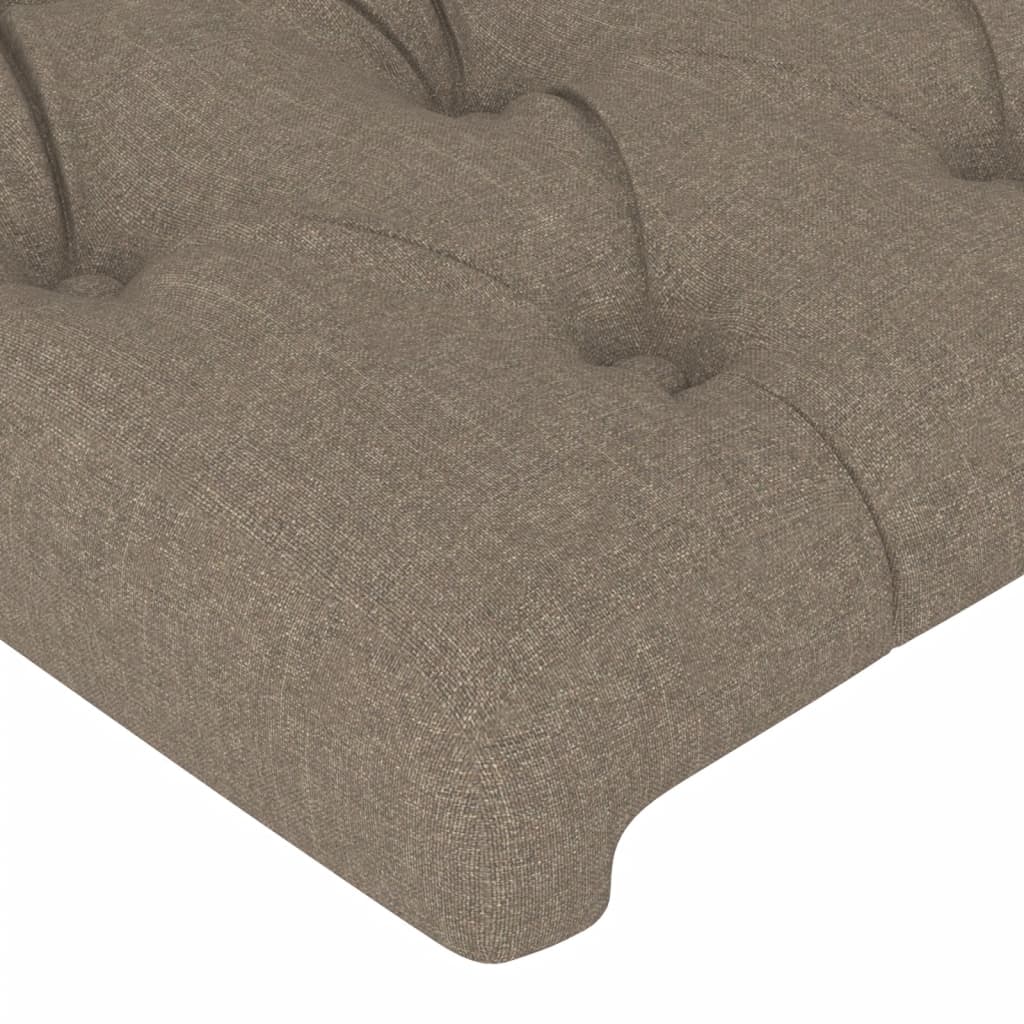 sengegavl med LED-lys 160x7x78/88 cm stof gråbrun