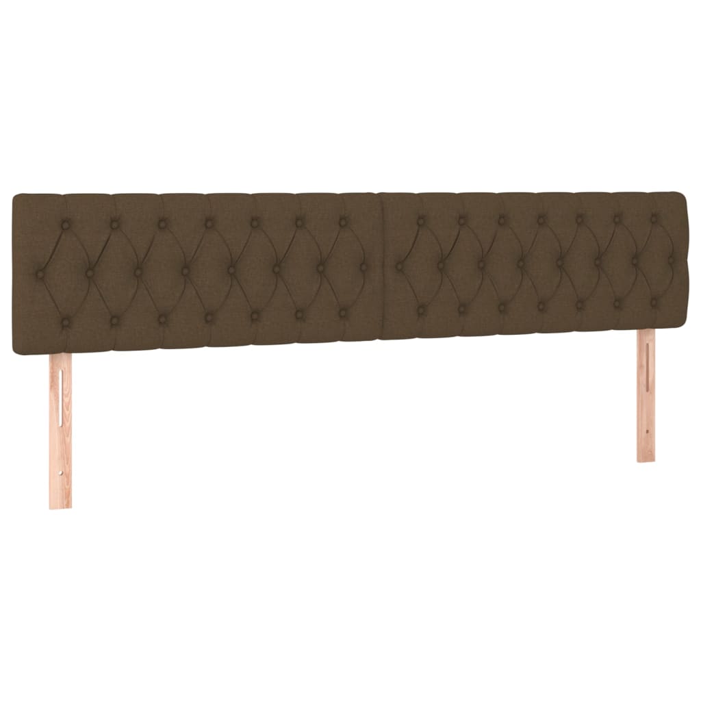 sengegavl med LED-lys 200x7x78/88 cm stof mørkebrun