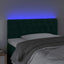 sengegavl med LED-lys 90x7x78/88 cm velour mørkegrøn