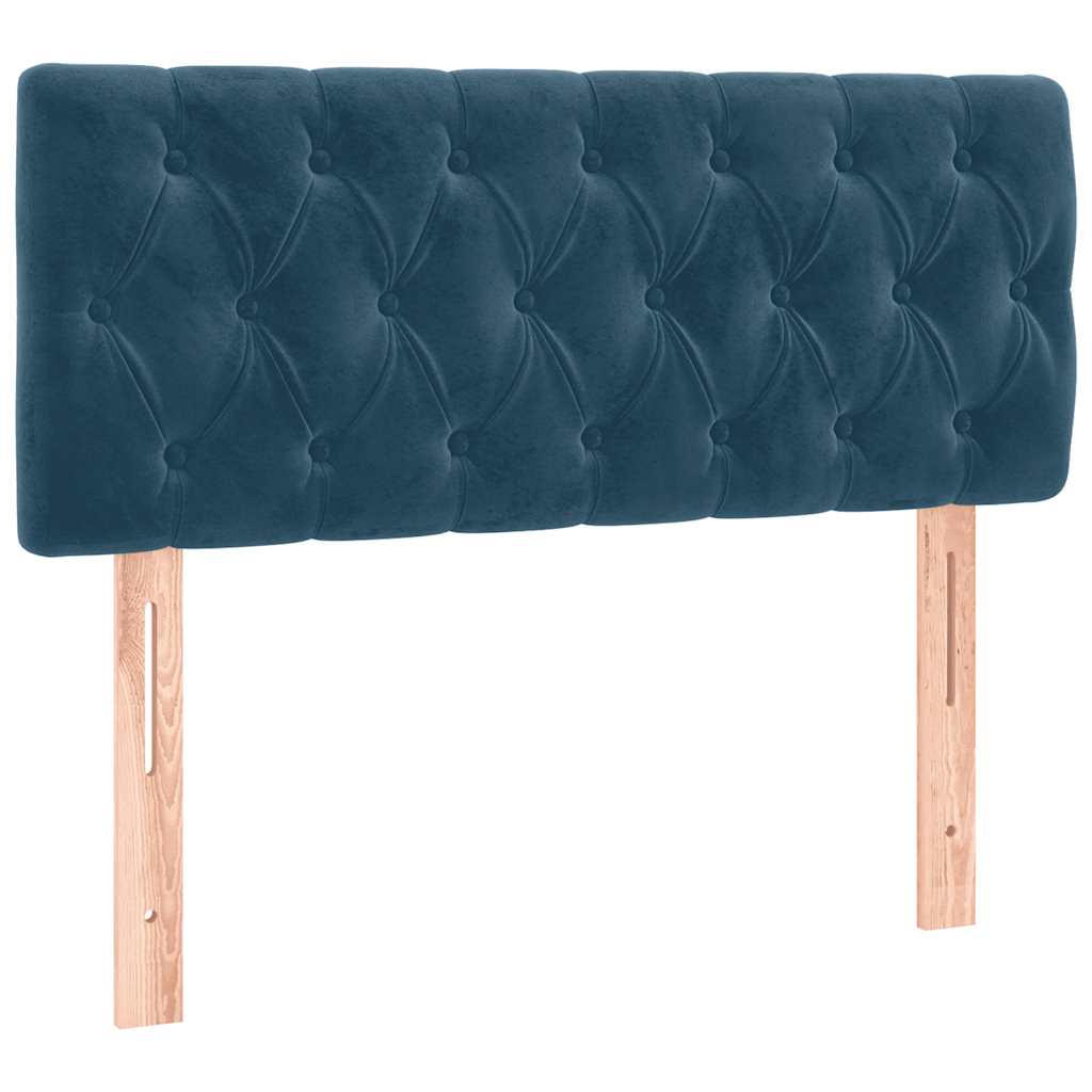sengegavl med LED-lys 90x7x78/88 cm velour mørkeblå