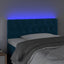 sengegavl med LED-lys 100x7x78/88 cm velour mørkeblå