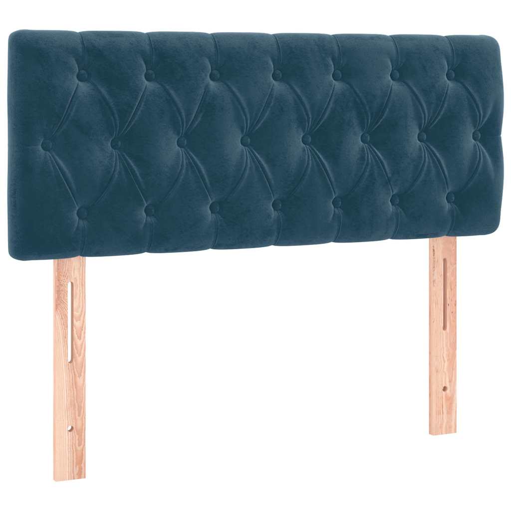 sengegavl med LED-lys 100x7x78/88 cm velour mørkeblå