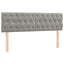 sengegavl med LED-lys 160x7x78/88 cm velour lysegrå