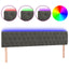 sengegavl med LED-lys 200x7x78/88 cm velour mørkegrå