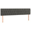 sengegavl med LED-lys 200x7x78/88 cm velour mørkegrå