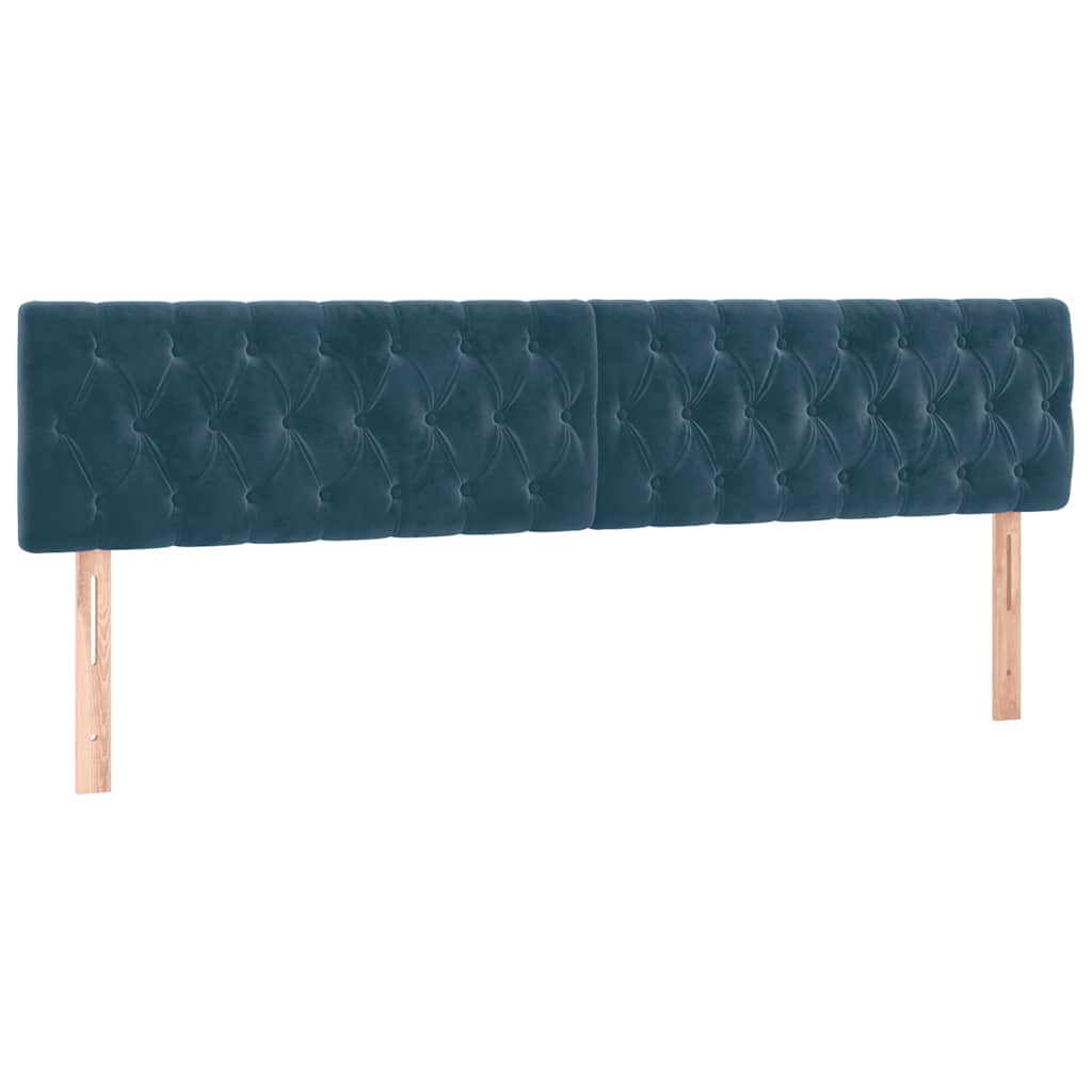 sengegavl med LED-lys 200x7x78/88 cm velour mørkeblå