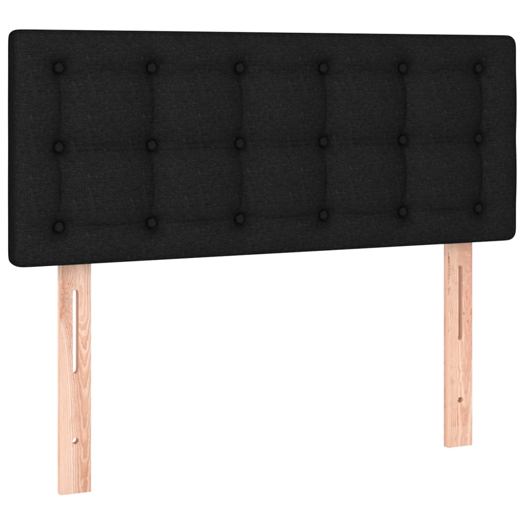 sengegavl med LED-lys 80x5x78/88 cm stof sort