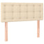 sengegavl med LED-lys 80x5x78/88 cm stof cremefarvet