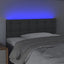 sengegavl med LED-lys 100x5x78/88 cm stof mørkegrå