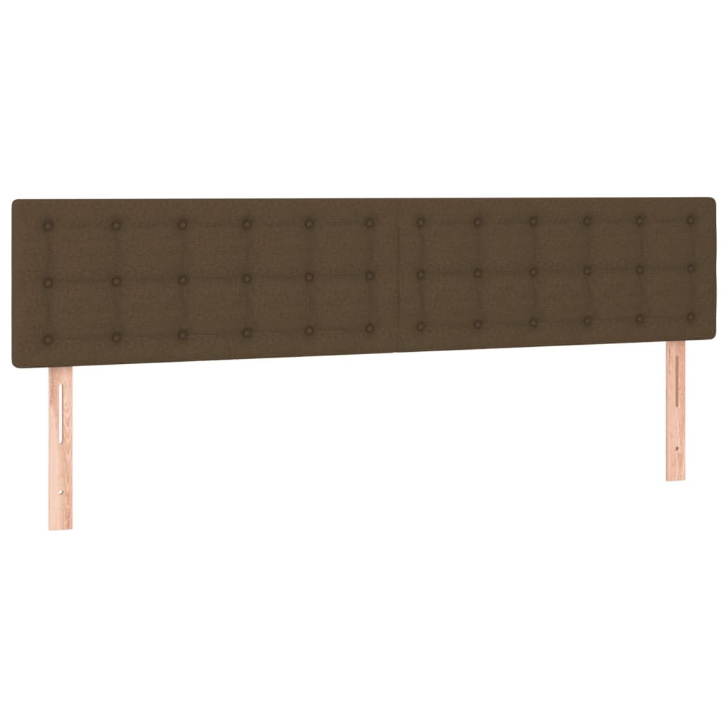 sengegavl med LED-lys 160x5x78/88 cm stof mørkebrun