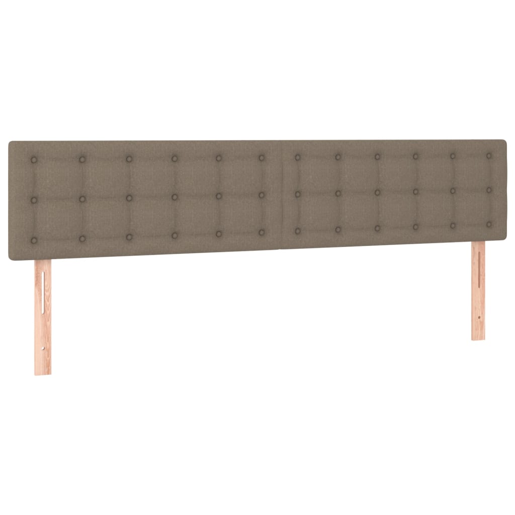 sengegavl med LED-lys 180x5x78/88 cm stof gråbrun