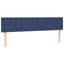 sengegavl med LED-lys 180x5x78/88 cm stof blå