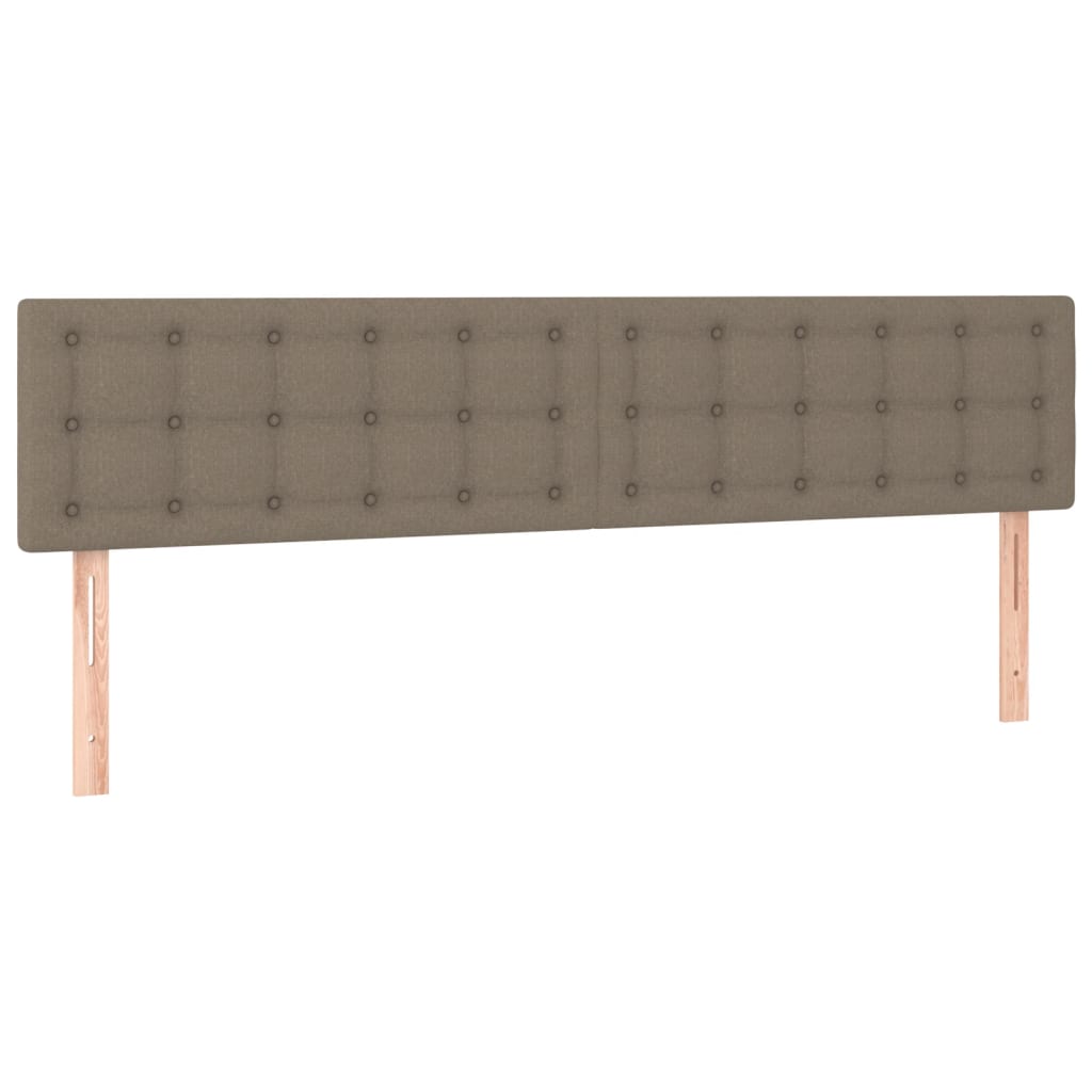 sengegavl med LED-lys 200x5x78/88 cm stof gråbrun