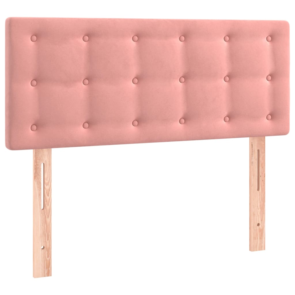 sengegavl med LED-lys 80x5x78/88 cm velour lyserød
