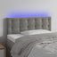 sengegavl med LED-lys 90x5x78/88 cm fløjl lysegrå