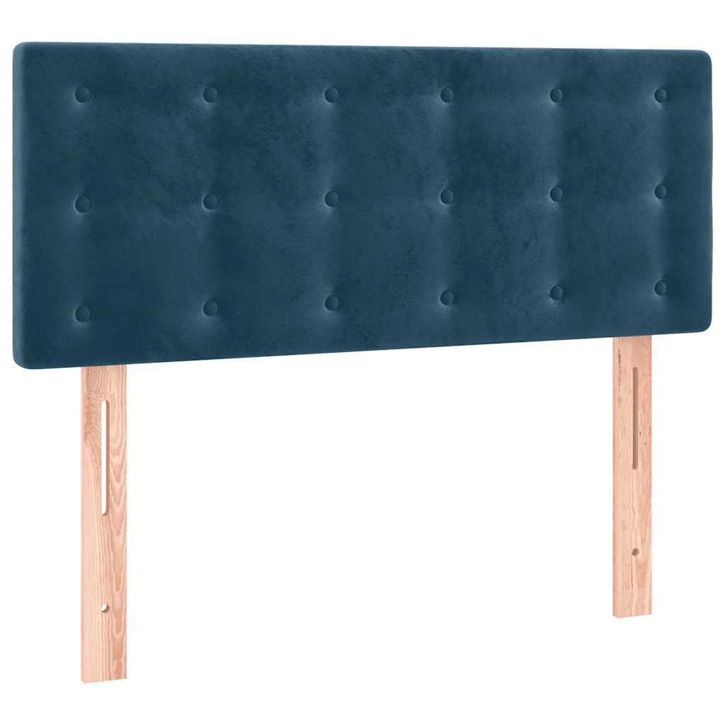 sengegavl med LED-lys 90x5x78/88 cm fløjl mørkeblå