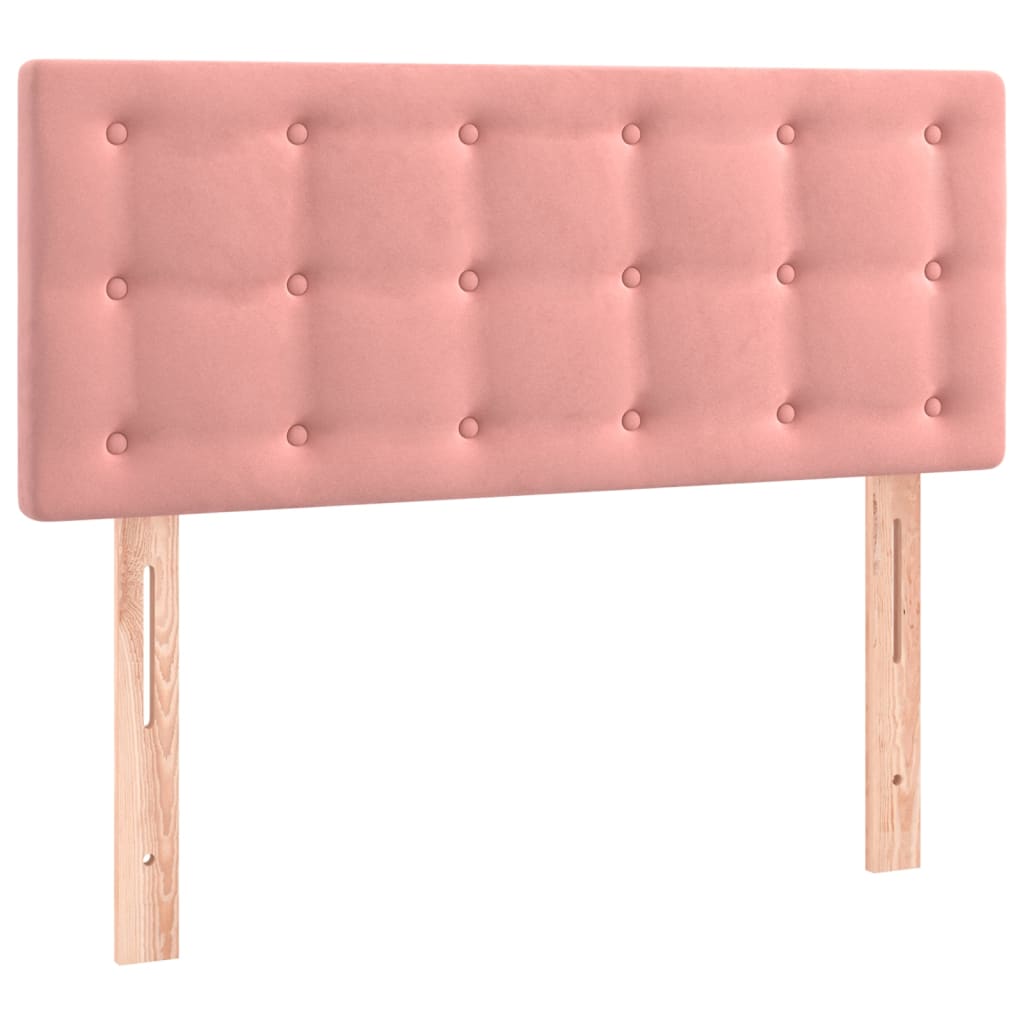 sengegavl med LED-lys 90x5x78/88 cm fløjl lyserød