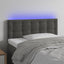 sengegavl med LED-lys 100x5x78/88 cm fløjl mørkegrå