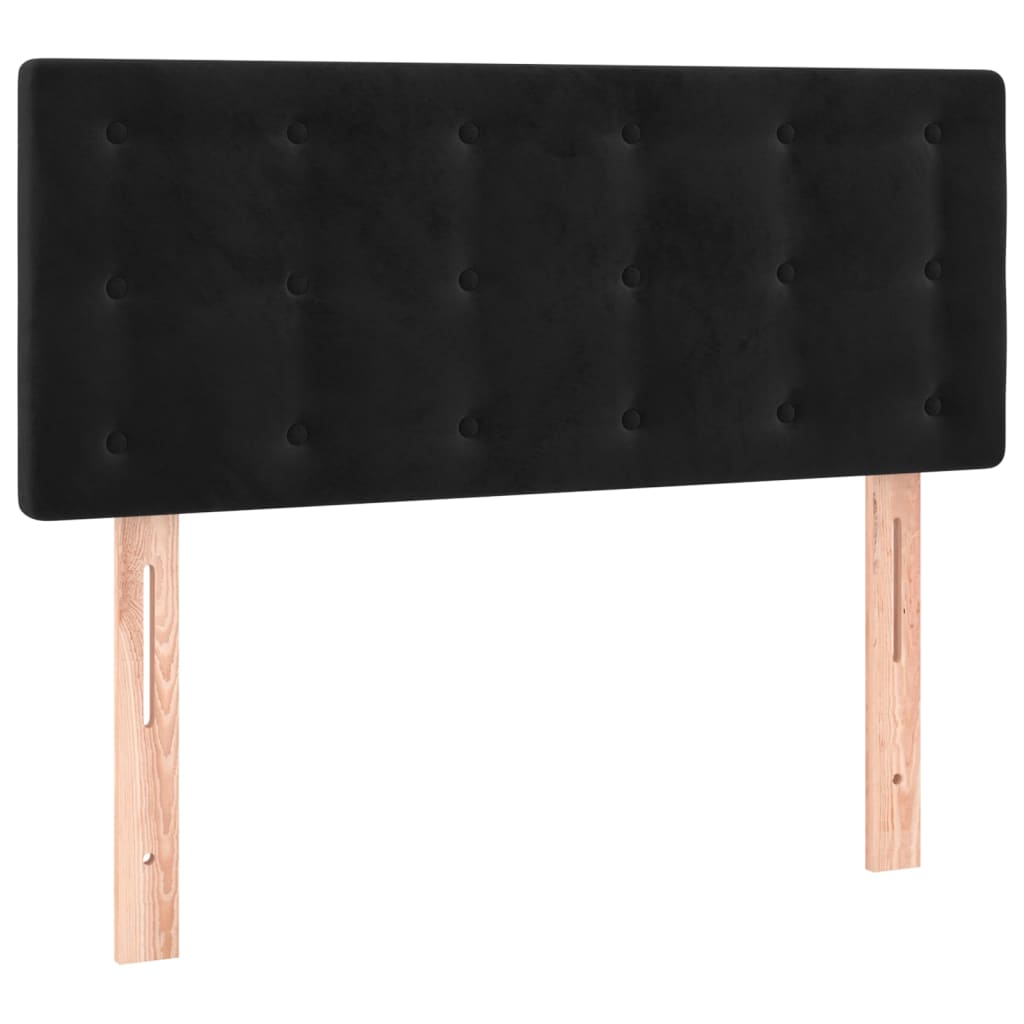 sengegavl med LED-lys 100x5x78/88 cm fløjl sort